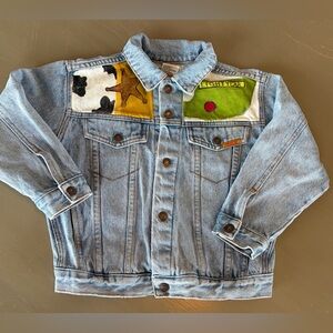 Jordache Kids VTG Jean Jacket Sz L Hand Painted Toy Story Buzz Lightyear Woody